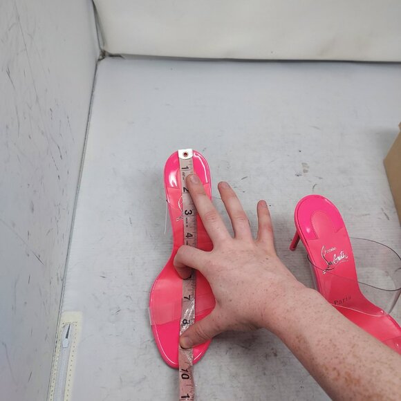 Christian Louboutin  Pink Patent PVC Just Nothing Slide Sandal - Picture 5 of 12